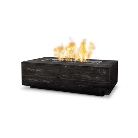 The Outdoor Plus 84 Rectangular Coronado Fire Pit, Wood Grain GFRC Concrete, Spark Ignition w/Flame Sense, Nat. Gas OPT-COR84FSEN-EBN-NG